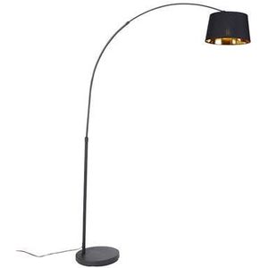 QAZQA Arc-basic - Moderne Vloerlamp - Staande Lamp - 1 Lichts - H 176 cm - Zwart - Woonkamer