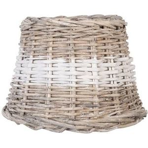 Clayre & Eef Lampenkap Ø 20x15 cm Beige Rotan Rond Rieten Lampenkap