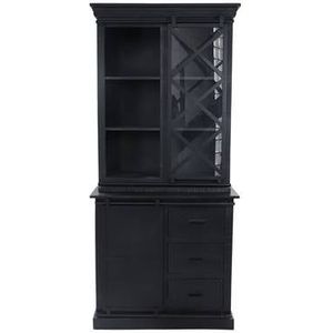 Vtw Living - Opbergkast - Kast - Buffetkast - Zwart - 195 cm hoog