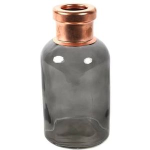 Countryfield Bloemenvaas Firm Bottle - transparant grijs/koper - glas - D10 x H21 cm