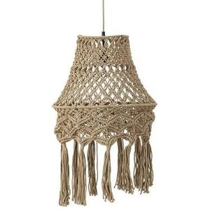 PTMD Milley Green cotton macrame hanging lamp round