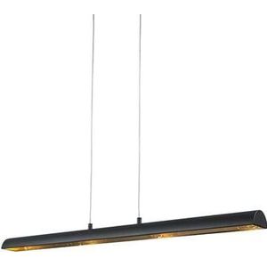 QAZQA Hanglamp zwart met gouden binnenkant incl. LED - Balo 4