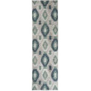 Boho&me Balkonkleed aztek - Verano grijs|mint - 66x230 cm