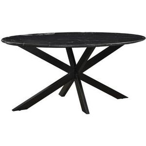 Duverger® Marble - Eettafel - 180cm - marmer - zwart - gecoat staal -
