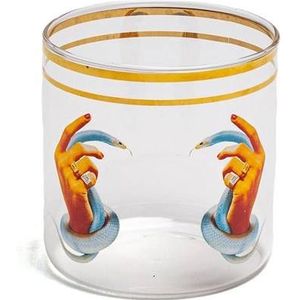 Seletti Toiletpaper glas Hands With Snakes