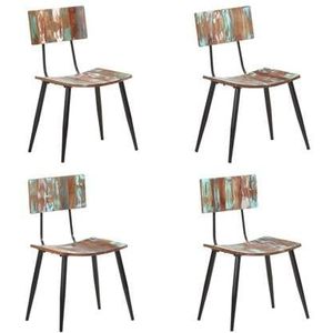 vidaXL Eetkamerstoelen 4 st massief gerecycled hout