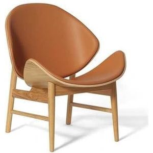 Warm Nordic The Orange fauteuil gestoffeerd Challenger Cognac, eiken