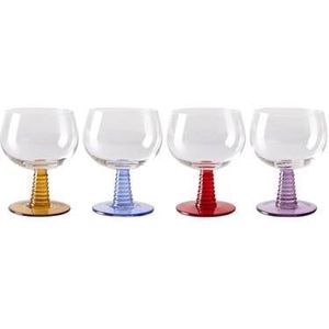 HKliving Swirl Wijnglas 0,35 L - Set van 4