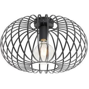 QAZQA johanna - Design Plafondlamp - 1 lichts - Ø 390 mm - Zwart - Woonkamer | Slaapkamer | Keuken