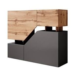 Meubella Dressoir Canberra - Eiken - Antraciet - 120 cm