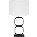 Light & Living Tafellamp Lutika|Polycotton - Zwart|Wit - Ø30x67cm