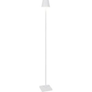 QAZQA Jackson - Design LED Dimbare Vloerlamp - Staande Lamp met Dimmer - 1 Lichts - H 110 cm - Wit