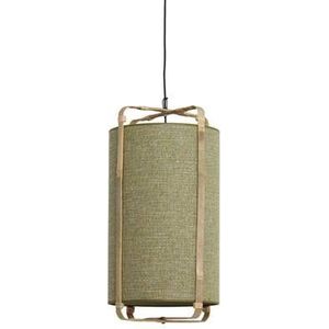 Light&living Hanglamp Ø37x66 cm SENDAI groen+bamboe naturel