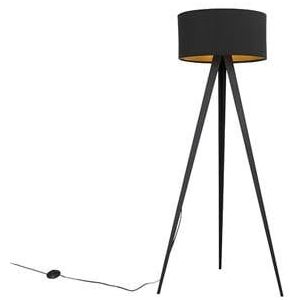 QAZQA ilse - Moderne Vloerlamp | Staande Lamp met kap - 1 lichts - H 136 cm - Zwart - Woonkamer | Slaapkamer