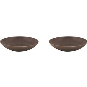 Mammoet Bord diep Spirit 21.5 cm Grijs Stoneware 2 stuks