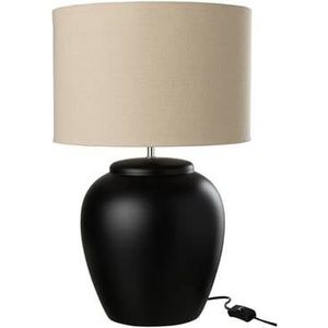 J-Line lamp Meli + Kap - keramiek|linnen - zwart - large