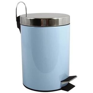 MSV badkamer|toilet pedaalemmer - pastel blauw - 3 liter - 17 x 25 cm