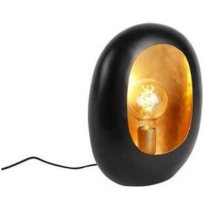 QAZQA Cova - Design Tafellamp - 1 Lichts - H 36 cm - Zwart - Woonkamer - Slaapkamer - Keuken