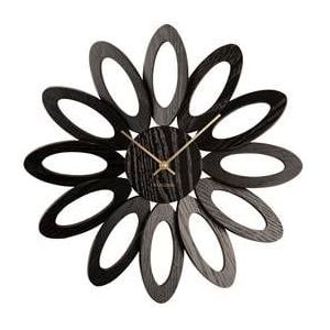 Wall Clock Fiore Wood Veneer Black