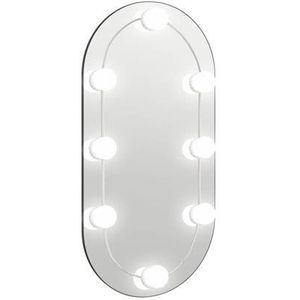 vidaXL Spiegel met LED-verlichting ovaal 60x30 cm glas
