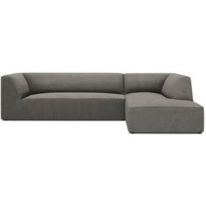 Windsor & Co Sao Hoekbank met Chaise Longue Rechts - 4-zits - Ribstof - Lichtgrijs