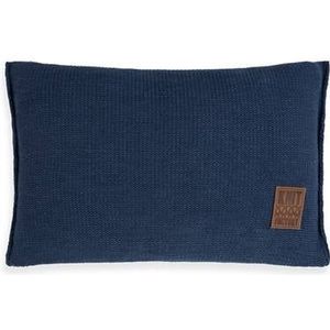 Knit Factory Uni Sierkussen - Jeans - 60x40 cm