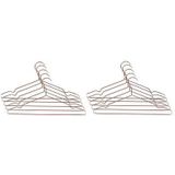 QUVIO Kledinghangers - Set van 10 - Kleerhangers - Hangers kleding - Broekhangers - Rosekleur - Koper - Staal