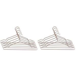 QUVIO Kledinghangers - Set van 10 - Kleerhangers - Hangers kleding - Broekhangers - Rosekleur - Koper - Staal