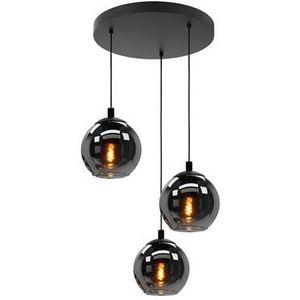 EGLO Ariscani Hanglamp - Ø 42,5 cm - rookglas - 3 lichts - Zwart