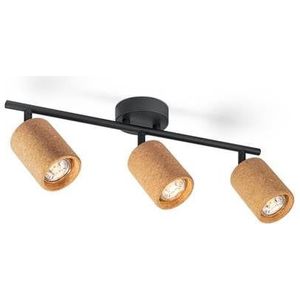 Home Sweet Home LED Opbouwspot Cork 3 - incl. dimbare LED lamp - zwart