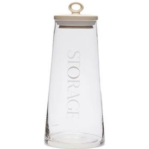 Riviera Maison Voorraadpot glas met Beige deksel - Loft - Transparant