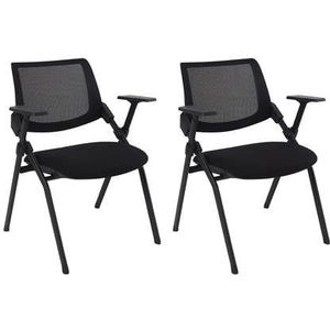 Beliani - VALDEZ - Set van 2 stoelen - Zwart - Polyester