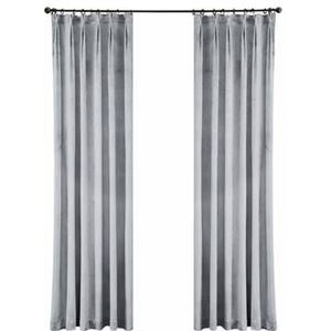 LW collection - gordijnen - grijs velvet - kant en klaar - fluweel - verduisterend - 140x240cm