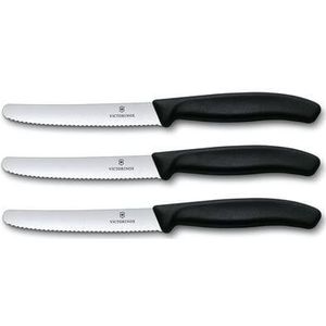 Victorinox Swiss Classic tafelmessenset - 3-delig - RVS|zwart - kartel