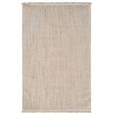 Vercai Rugs Jean Collectie - Laagpolig Vloerkleed - Tapijt met Franjes - Polyester - Wit Grijs - 200x290 cm