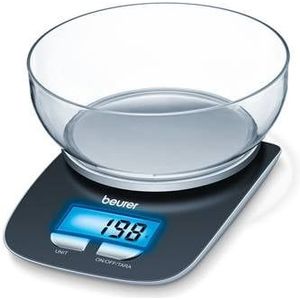 Beurer KS 25 Digitale keukenweegschaal - 1.2 liter kom - 3 kg - Tarra functie - Op 1 gram nauwkeurig - Incl. batterijen - Zwart