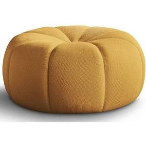 NADUVI - Plush - Poef - Mosterd - Polyester - Hout