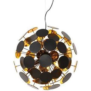 QAZQA Design hanglamp zwart en goud - Cerchio