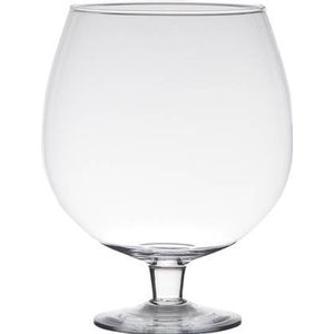 Hakbijl Glass Vaas Brandy - op voet - transparant - glas - 24 cm