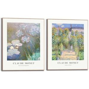 Reinders - Monet Garden - Schilderijen set 2x 50x40cm Hout