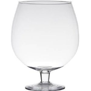 Hakbijl Glass Vaas - brandy - glas - op voet - 20 cm