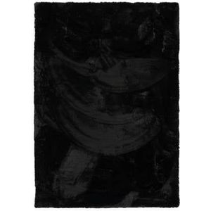Tapeso Zacht hoogpolig vloerkleed - Comfy plus - zwart - 230x330 cm