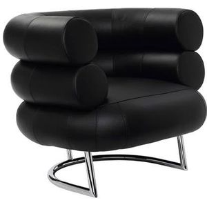 ClassiCon Bibendum fauteuil zwart, onderstel chrome
