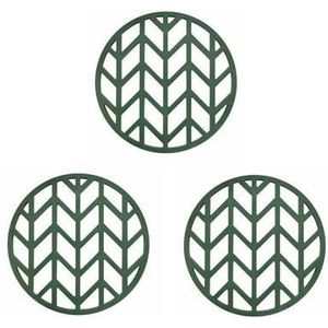 Krumble Pannenonderzetter met pijlen patroon - Groen - Set van 3