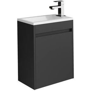 Badplaats Toiletmeubel Sinta 40 x 26 cm - Zwart met witte wastafel
