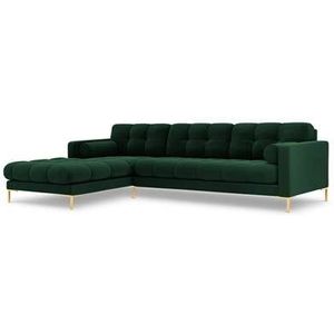 Cosmopolitan Design Bali Hoekbank met Chaise Longue Links - Flessengroen / Goud