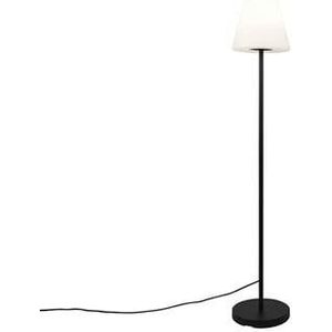 QAZQA Buiten vloerlamp zwart met witte kap IP65 25 cm - Virginia