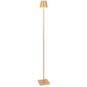 QAZQA Jackson - Design LED Dimbare Vloerlamp - Staande Lamp met Dimmer - 1 Lichts - H 110 cm - Goud