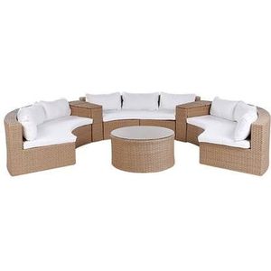 Beliani - SEVERO - Loungeset voor 9 - Zandbeige - PE rotan