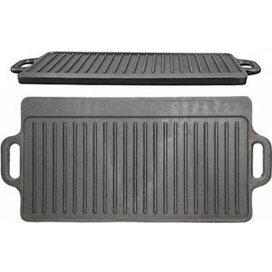 Gietijzeren Grillplaat Dubbelzijdig - 45cm x 23cm - KitchenCrafts-sCast Iron